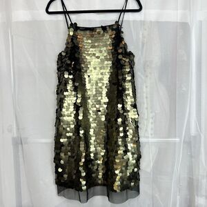Banana Republic sequin mini dress edgy reputation cocktail party sz Md formal